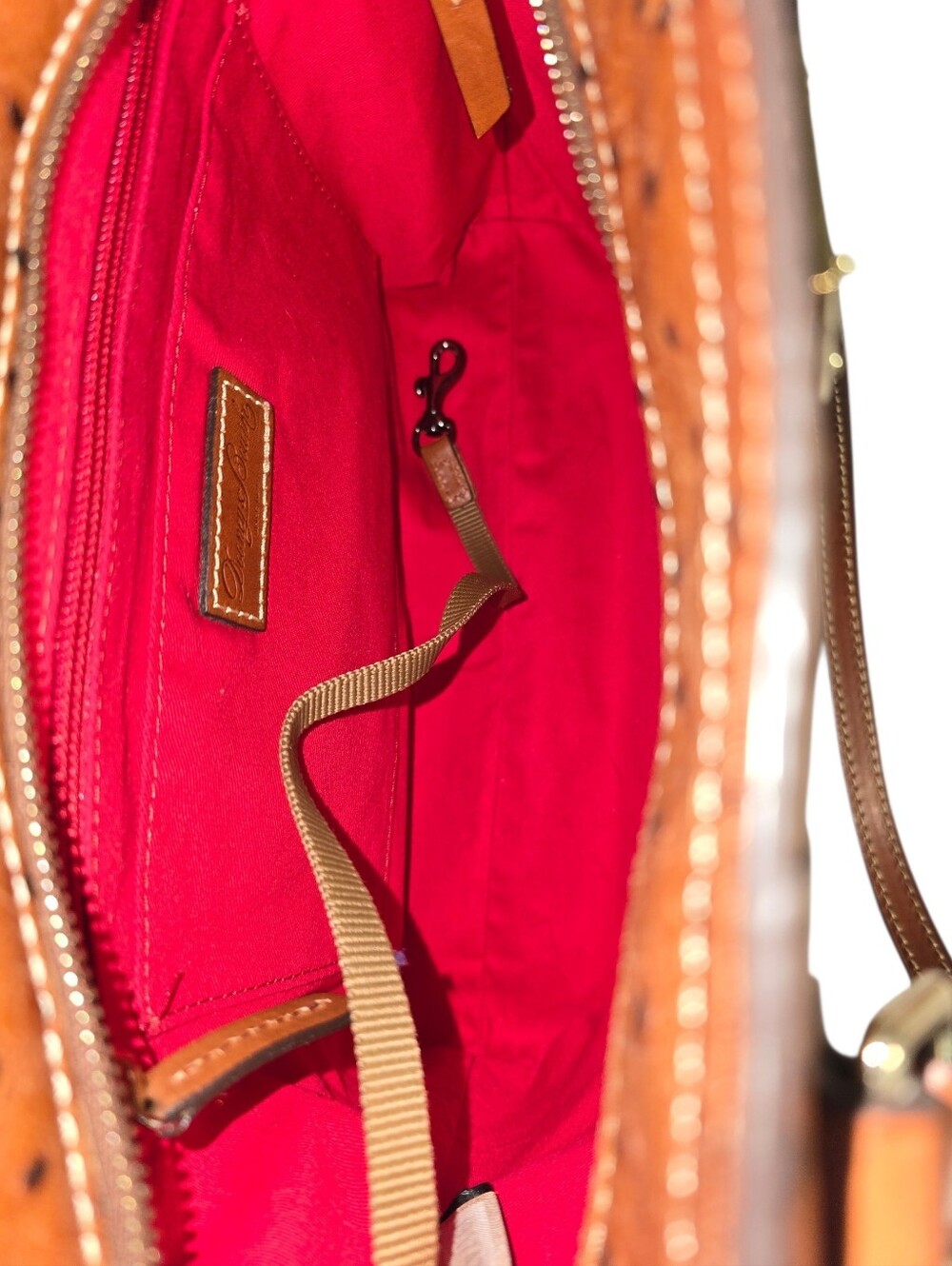 Dooney & Bourke Lexington tote features embossed ostrich leather. - Picture 10 of 11